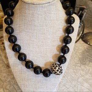Large black bead necklace